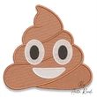 Funny smiling poop emoji embroidery design with full fill stitching machine embroidery file.