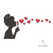 Girl bubble heart