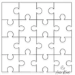 Puzzle piece quilting design with interlocking puzzle pattern for machine quilting and embroidery projects.