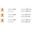christian easter cross embroidery pes file
