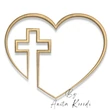 Cross heart machine embroidery design featuring a gold Christian cross integrated into an elegant heart outline