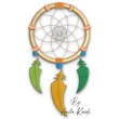 Dream catcher machine embroidery design with colorful feathers