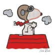 Snoopy Red Baron Flying Ace machine embroidery design with aviator helmet, goggles, red scarf and red doghouse