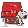 Christmas dog house machine embroidery design