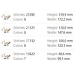 Christmas dog decorating tree embroidery sizes and stitch counts