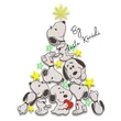 Snoopy Christmas tree fill and outline design