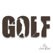 golf embroidery text design with silhouette