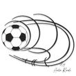 soccer ball machine embroidery design with motion lines for sports embroidery project