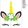 Lucky Unicorn face Embroidery Machine Design
