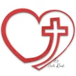 Heart with cross Christian embroidery design