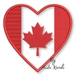 Canada flag heart applique