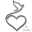 dove and heart outline embroidery design