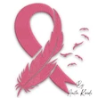 Breast cancer awareness ribbon embroidery design with feather and flying birds
