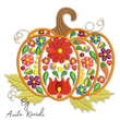 Hungarian Kalocsa floral pumpkin machine embroidery design