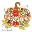 Floral pumpkin embroidery design