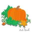 Pumpkin with leaves machine embroidery design