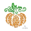 Ornamental pumpkin machine embroidery design