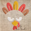 Cute turkey face machine embroidery design