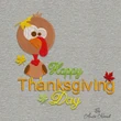 Happy Thanksgiving turkey machine embroidery design