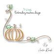 Pumpkin corner machine embroidery design with decorative fall vines