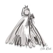 Abstract bride sketch embroidery design wedding dress embroidery file