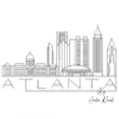 Atlanta skyline embroidery