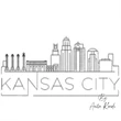 Kansas City skyline machine embroidery design with city lettering