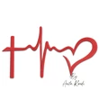 Faith heartbeat heart machine embroidery design with Christian cross