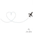 Love airplane heart trail embroidery design