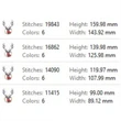 Christmas deer embroidery pattern with golden wreath and antlers