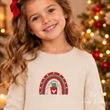 Christmas boho rainbow machine embroidery design with heart flowerpot