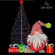 Christmas gnome with tree and gifts machine embroidery design