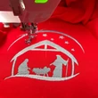 Mary Joseph and baby Jesus Christmas embroidery design
