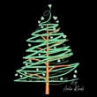 Modern heart Christmas tree machine embroidery design