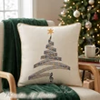 Musical Christmas tree machine embroidery design with golden notes