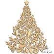 Ornamental Christmas tree machine embroidery design