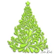 Elegant swirl Christmas tree embroidery design