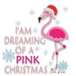 Pink Christmas flamingo machine embroidery design with Santa hat