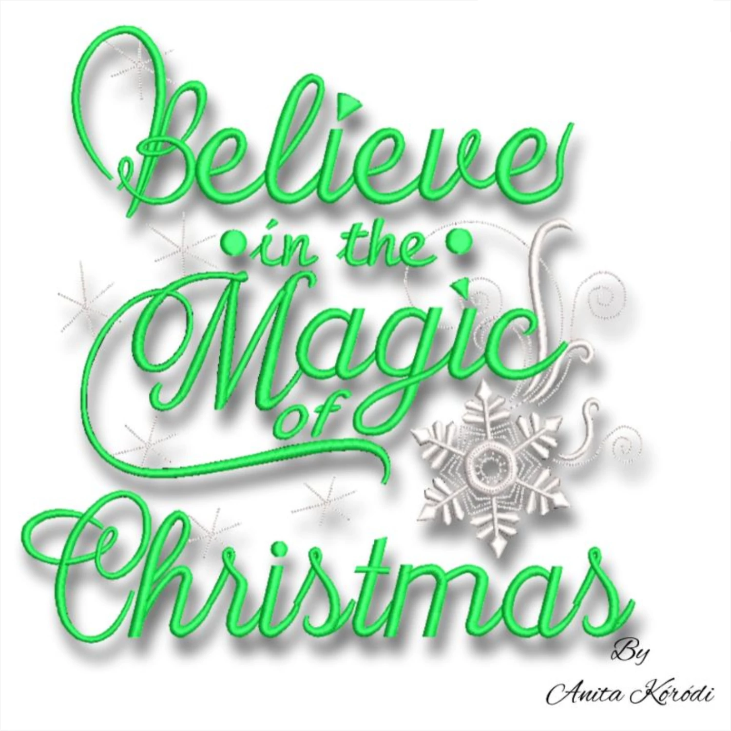Believe in the magic of christmas embroidery design