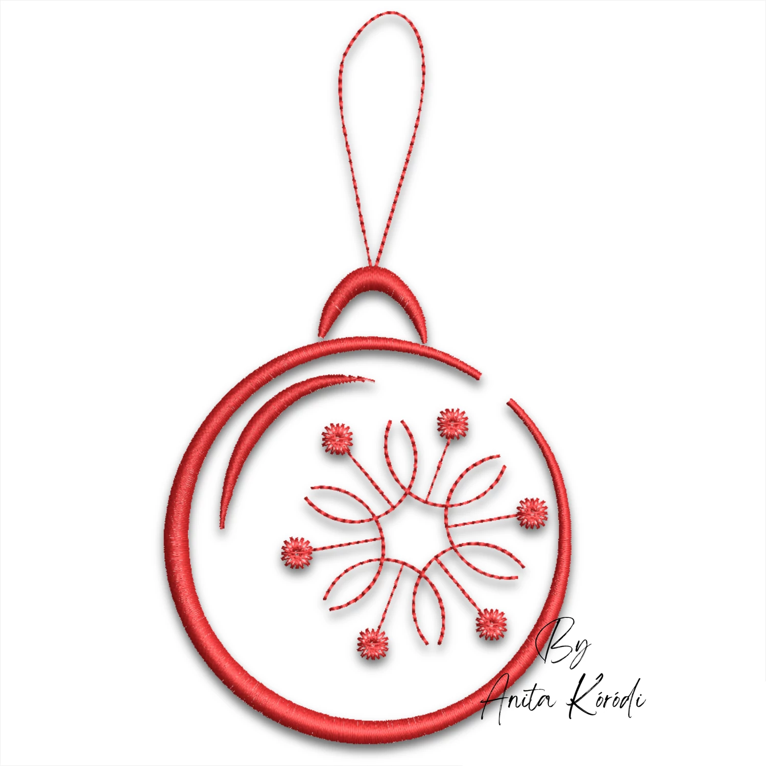 Christmas ornament snowflake machine embroidery design