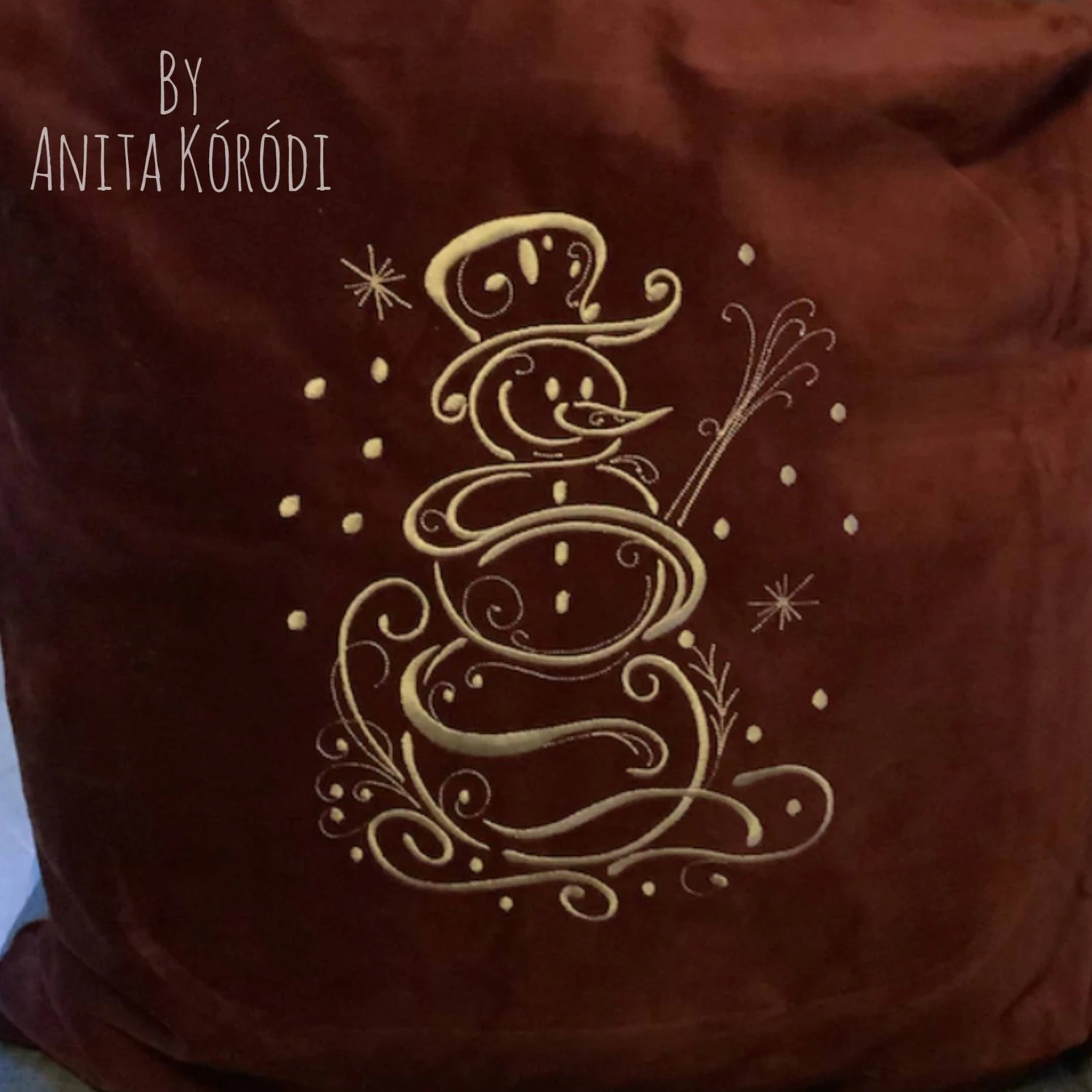 Christmas snowman embroidery