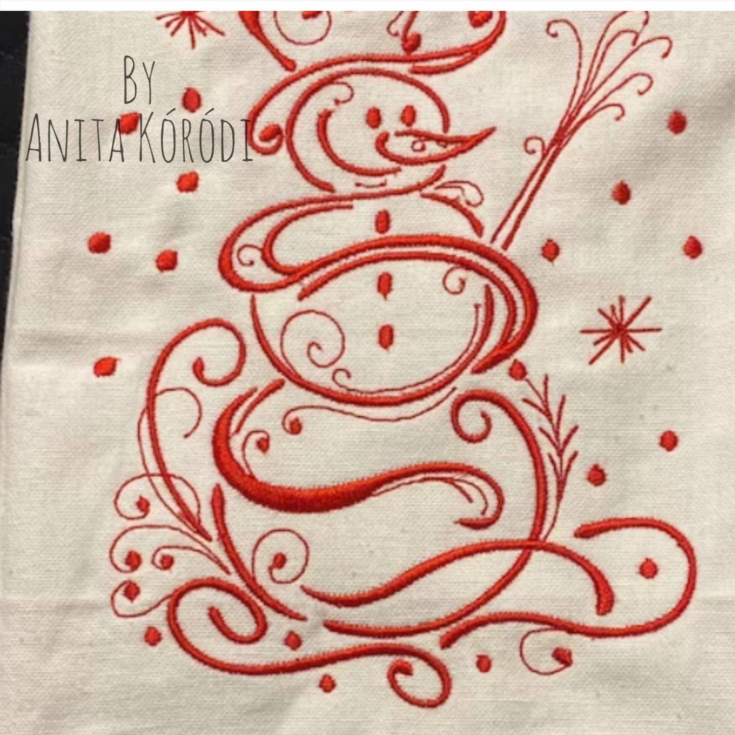 Elegant Christmas snowman machine embroidery design