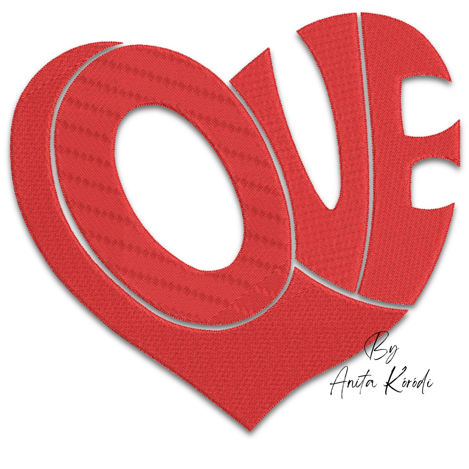 LOVE heart machine embroidery design