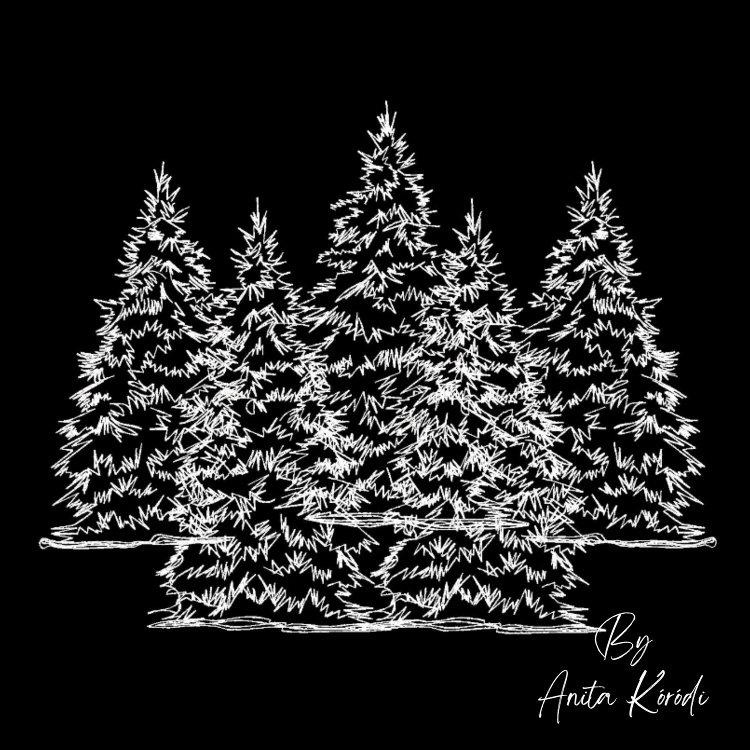 forest embroidery design