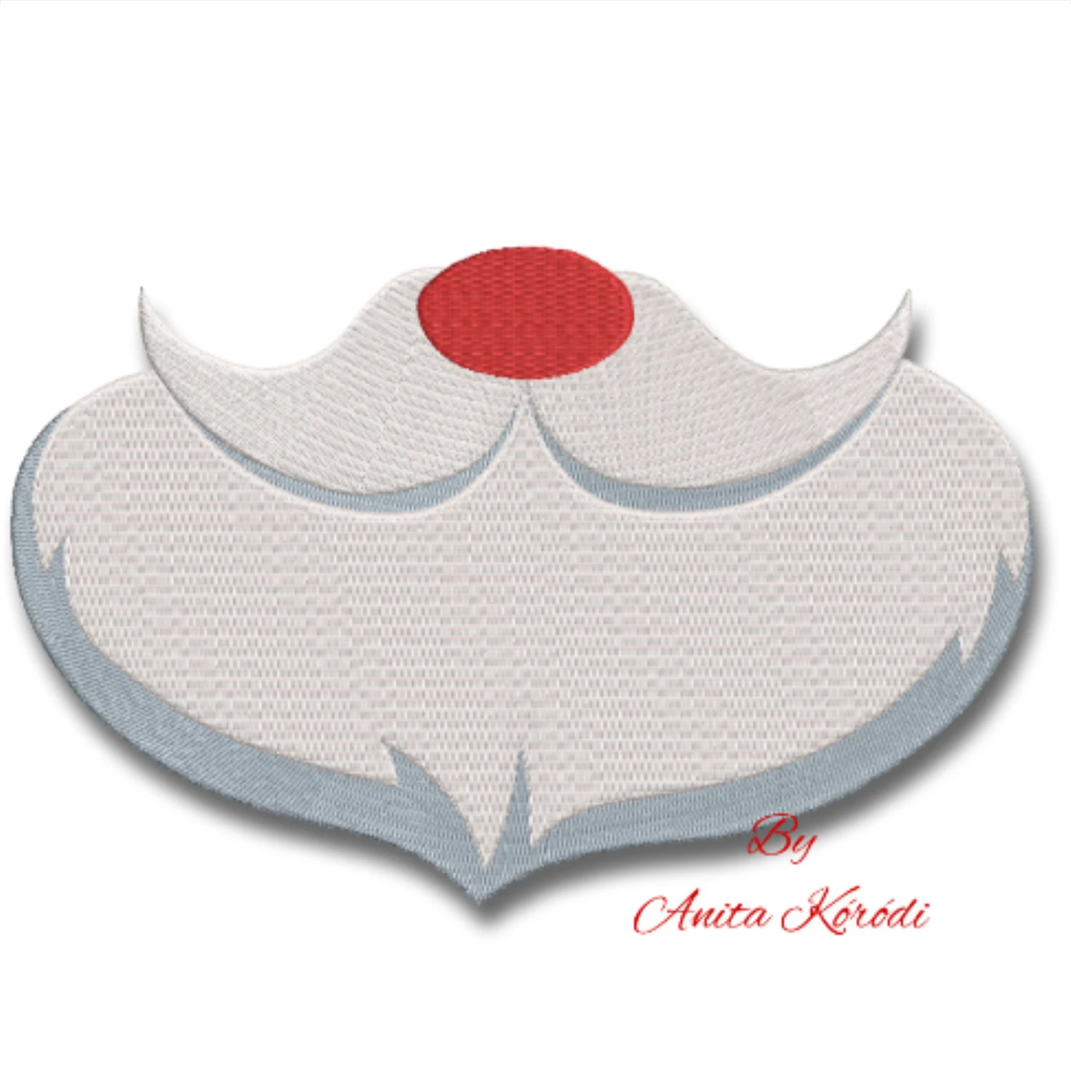 Santa Claus beard and mustache machine embroidery design