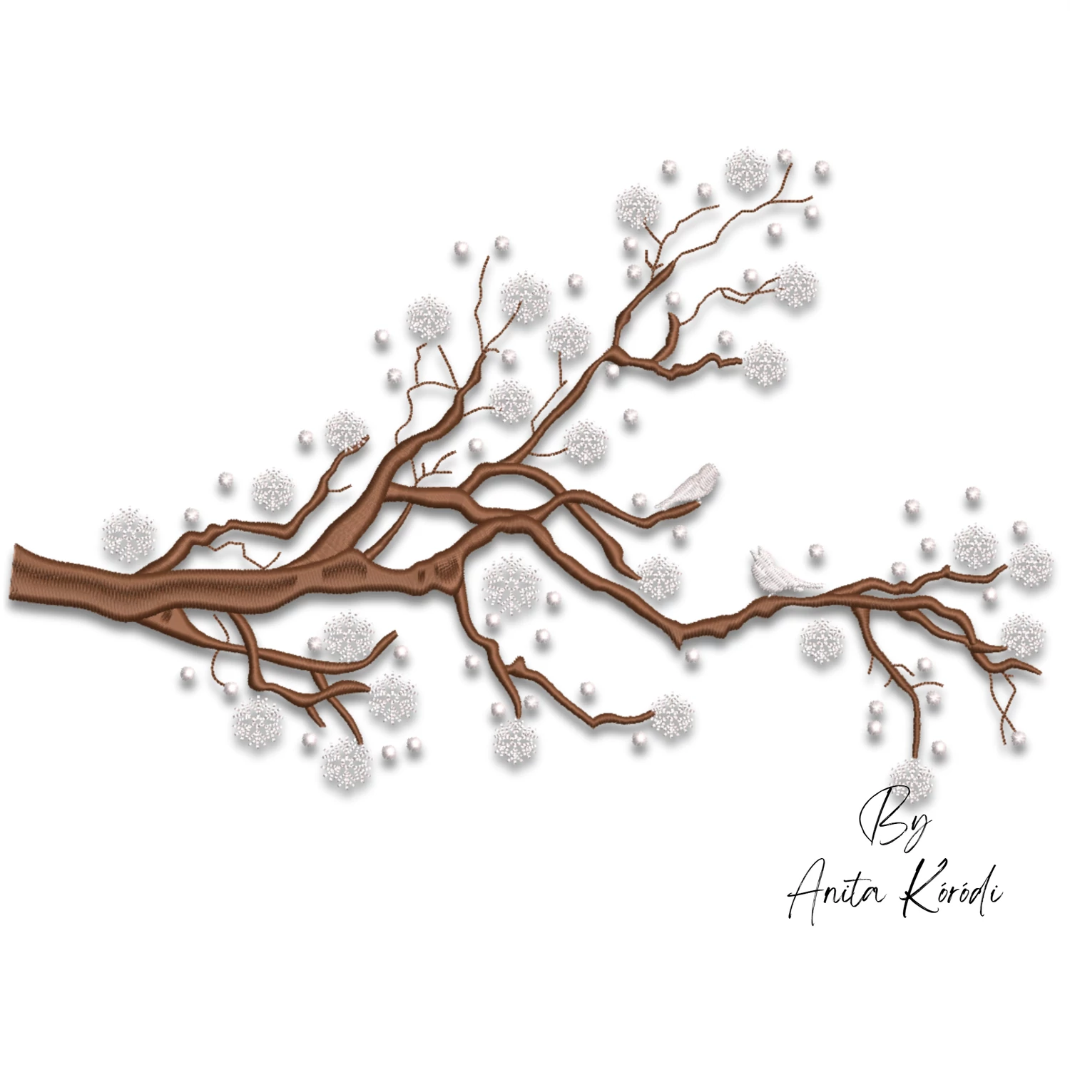 tree branch embroidery