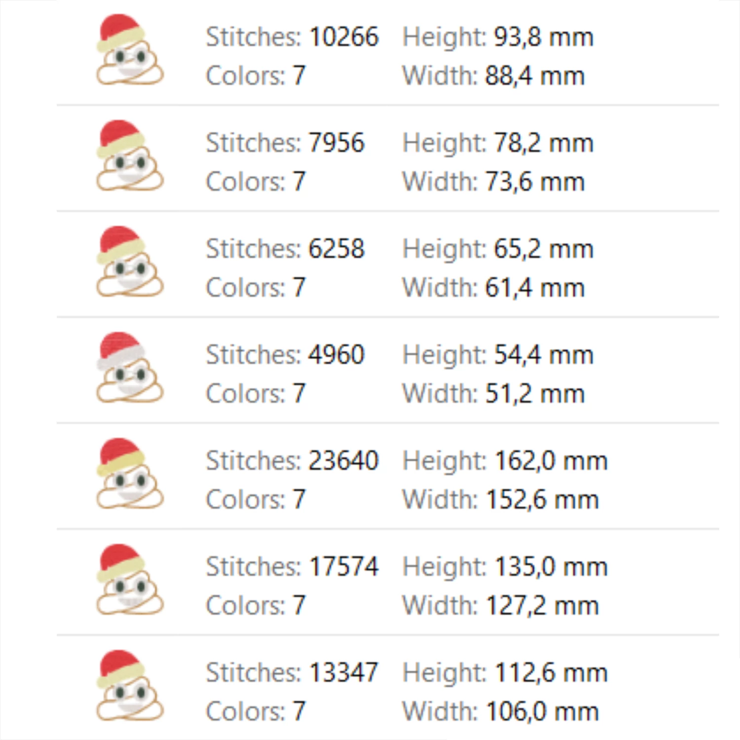 Funny Santa hat poop Christmas applique embroidery design