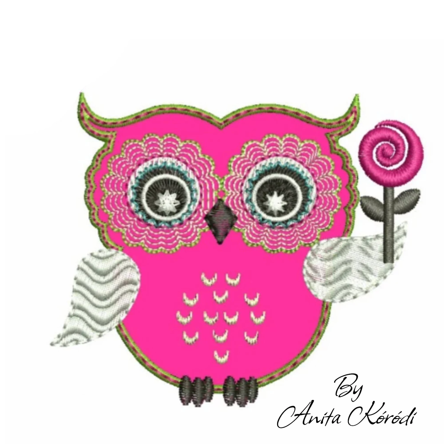 Owl applique lollipop