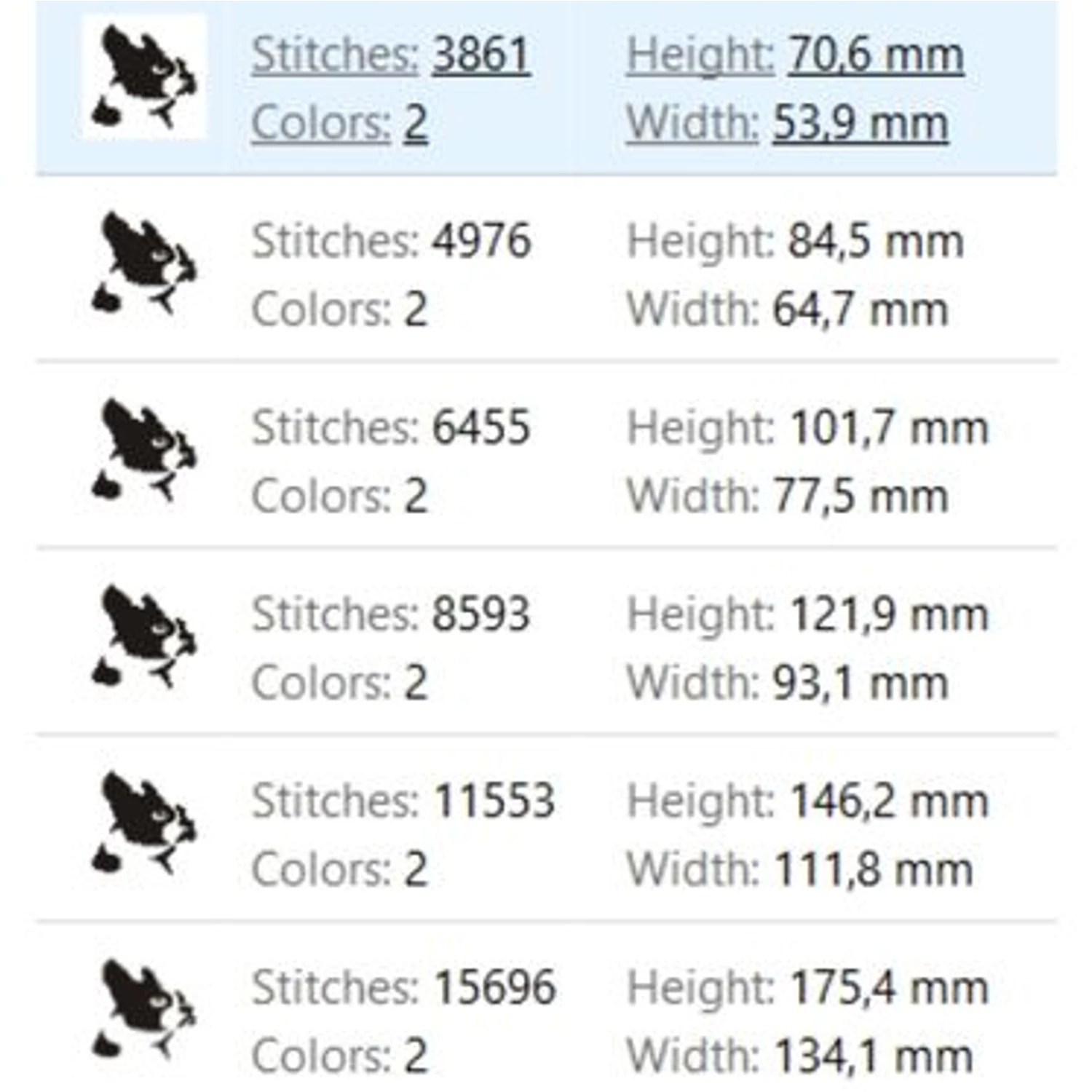 Boston Terrier head embroidery machine design