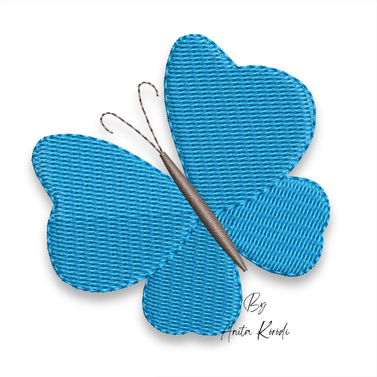 Blue butterfly embroidery design machine embroidery file